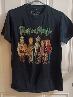 2/$10 Rick and Morty Black Graphic Tee Size Small